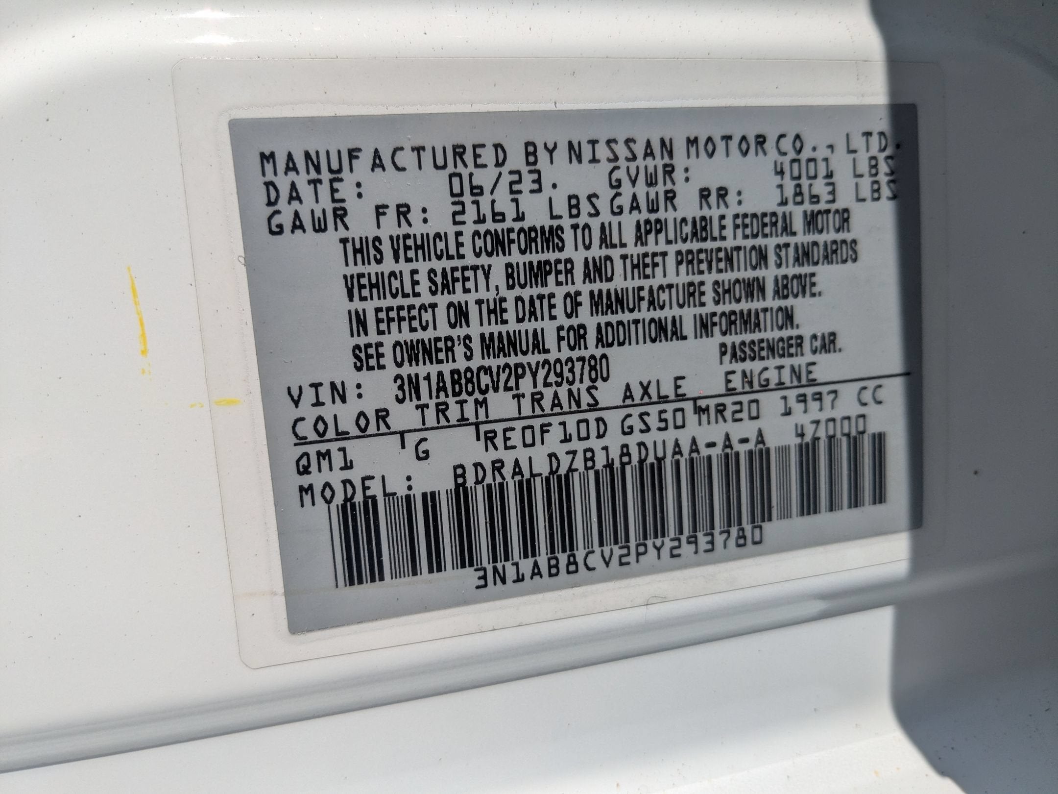 2023 Nissan Sentra SV Xtronic CVT