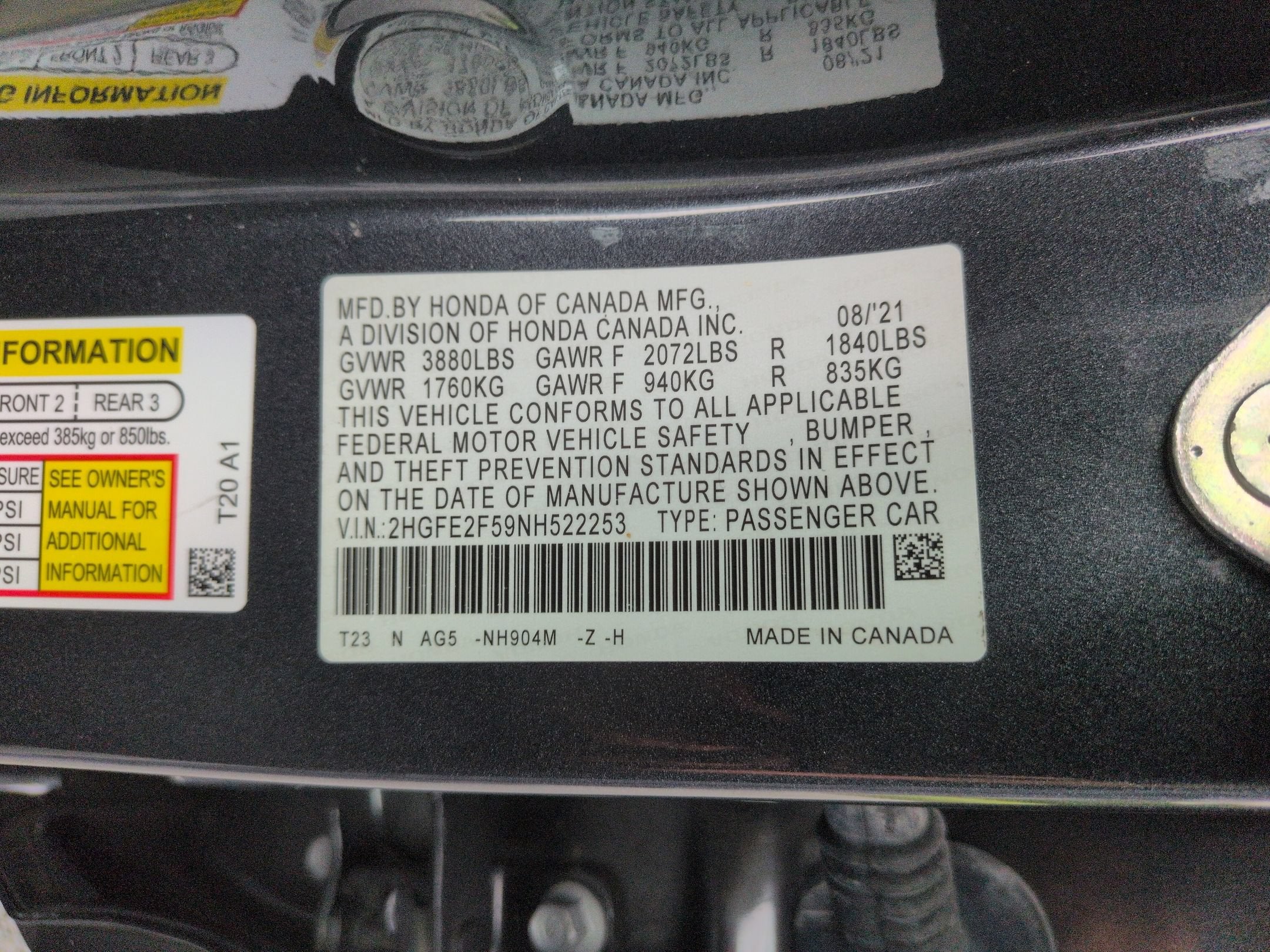 2022 Honda Civic Sedan Sport