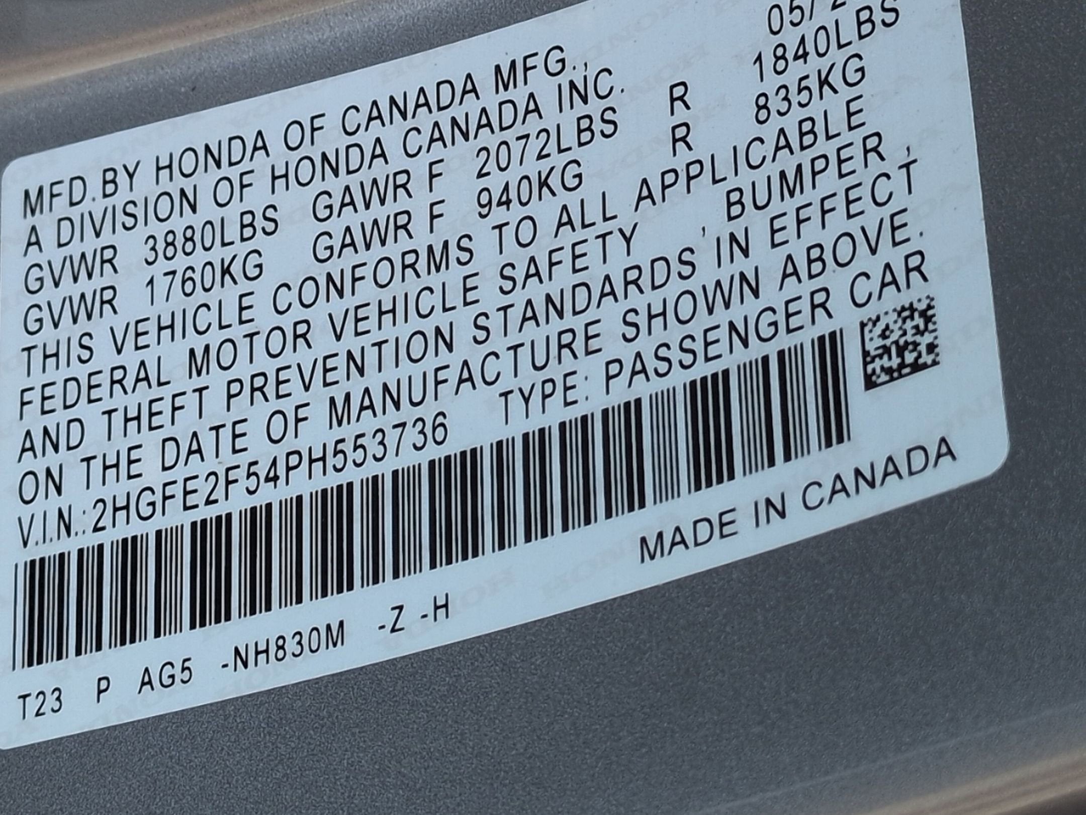 2023 Honda Civic Sedan Sport