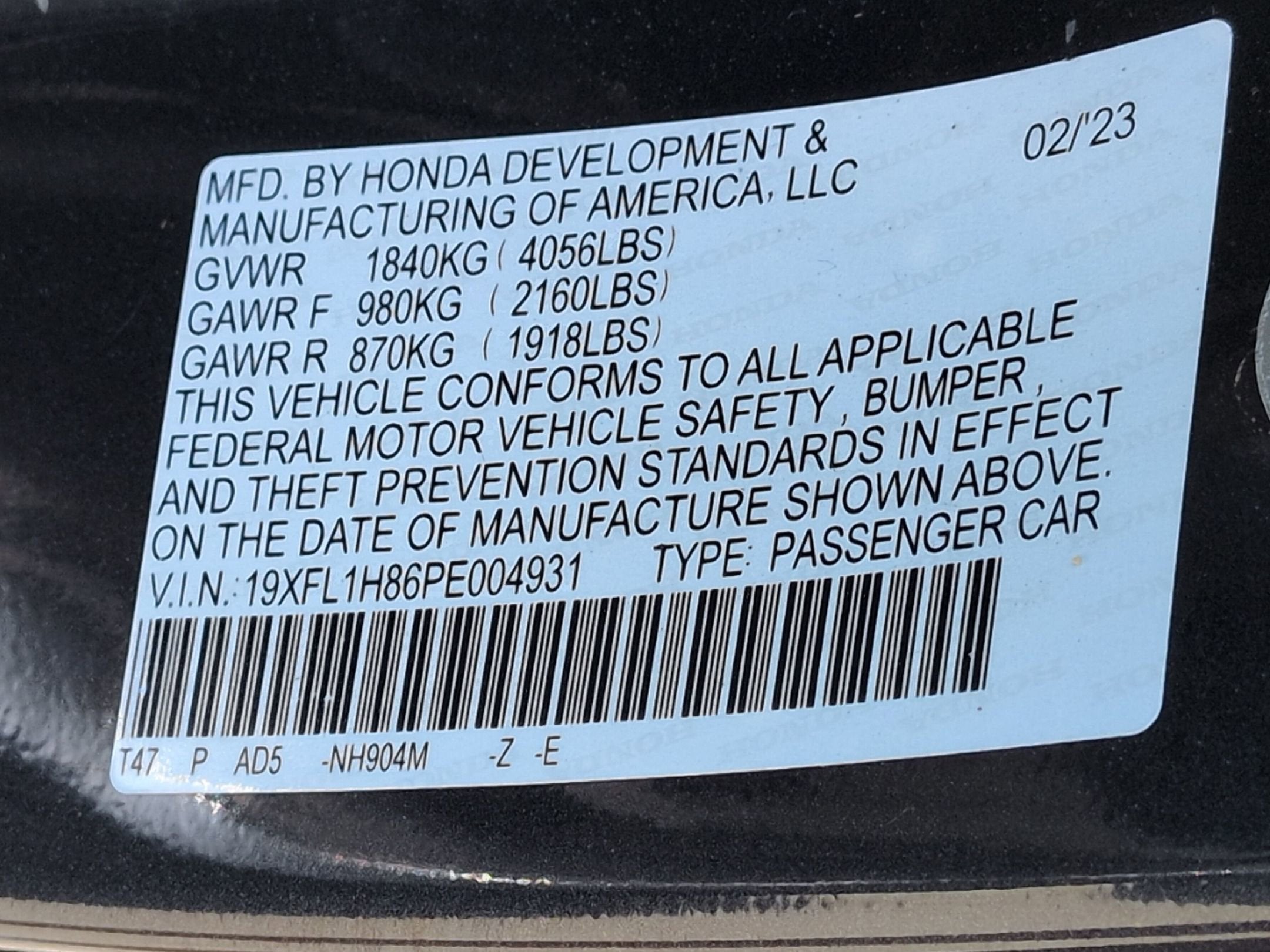 2023 Honda Civic Hatchback Sport Touring