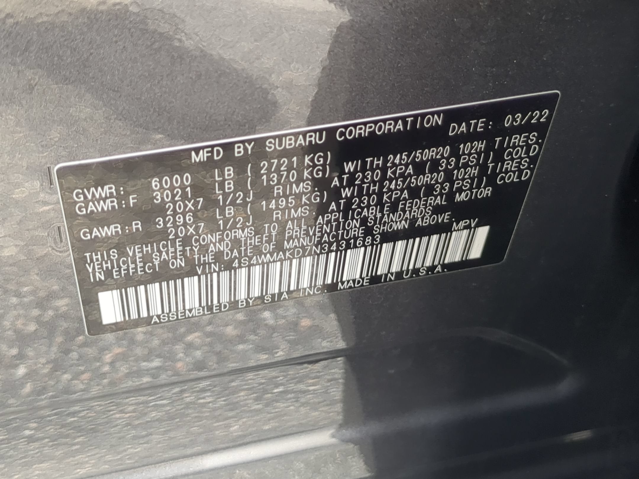 2022 Subaru Ascent Limited