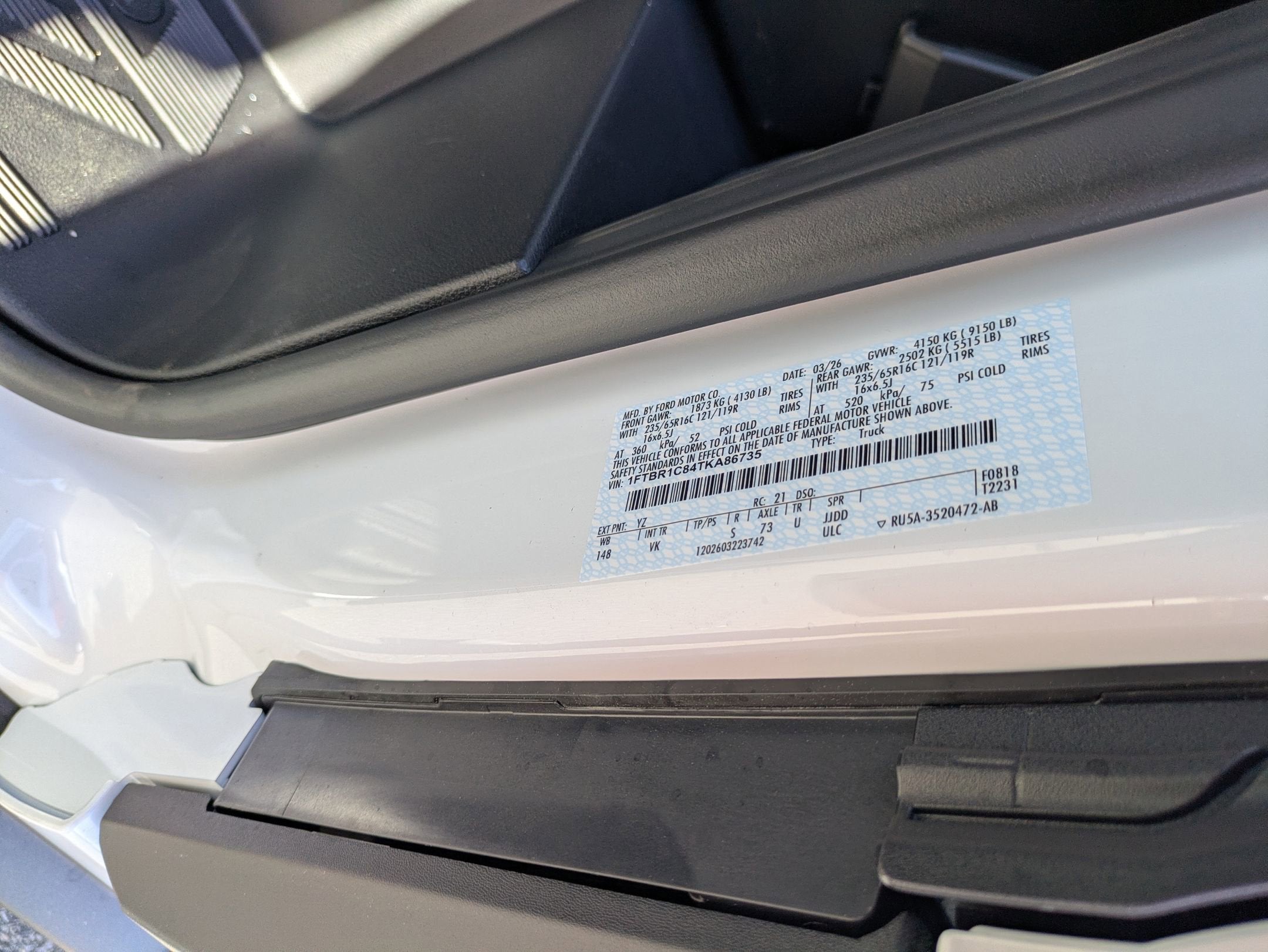 2026 Ford Transit Cargo Van Base