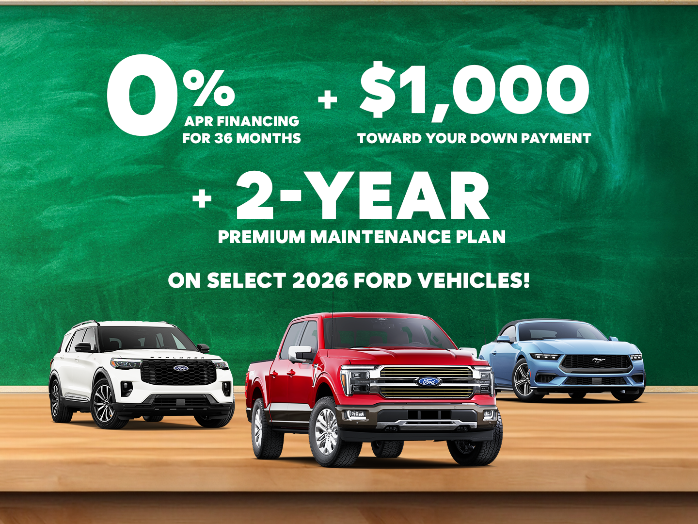 0% APR Financing for 36 Months + $1,000 Toward Down Payment + 2-Year Maintenance Plan